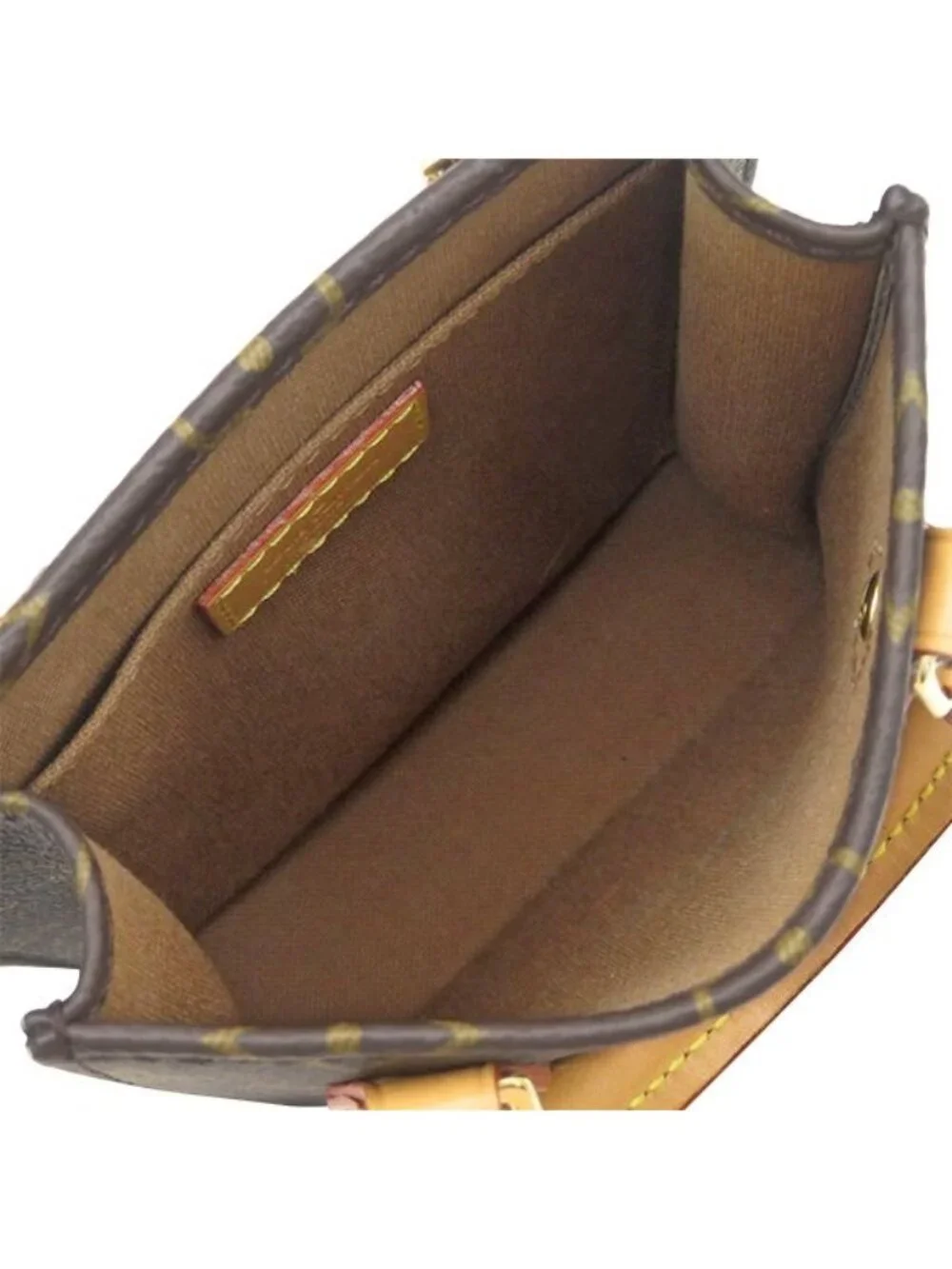 Louis Vuitton Bag Petite Sac Plat Monogram Canvas Gold Handbag